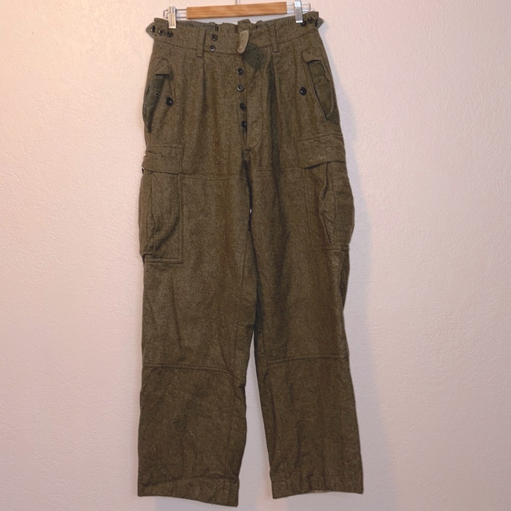 Military issue vintage wool cargo pants mens 31